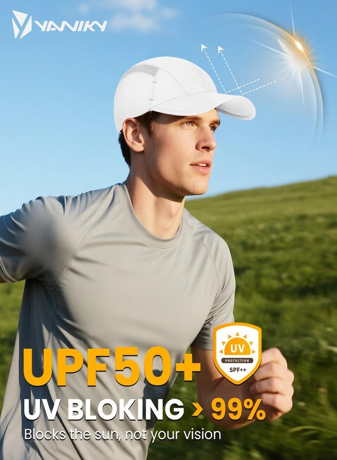 YANIKY Quick-Dry Running Hat for Men & Women Cooling Hat UPF 50+ Thin Baseball Cap Lightweight Breathable Mesh Sport Hats White - Image 2
